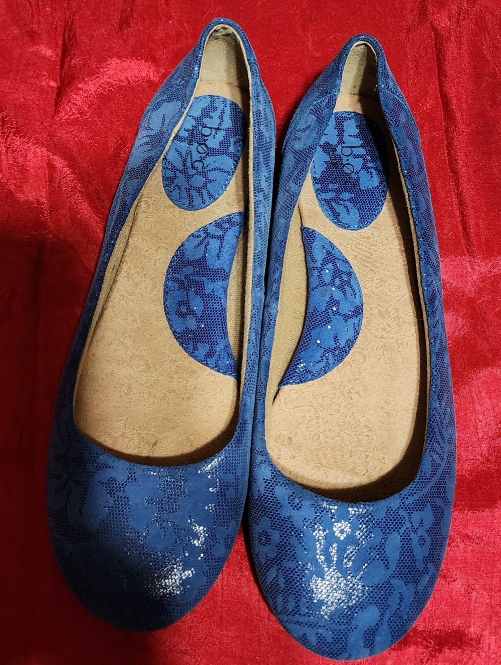 B.O.C blue floral lace ballet flats